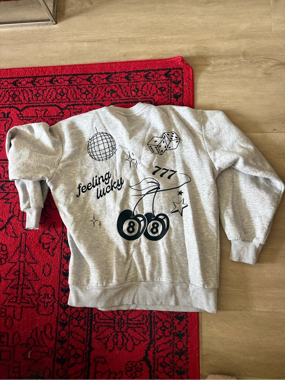 Gray 'Feeling Lucky' Graphic Sweatshirt